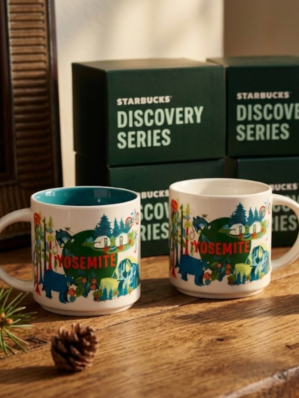 Set Starbucks Yosemite Discovery Series Mugs 14oz Ceramic Coffee Cup National Pa